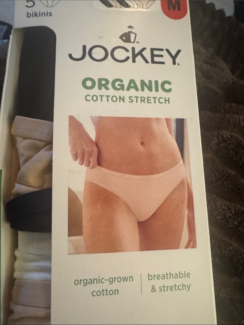 Jockey Organic Cotton Stretch Bikini Panty - Beige